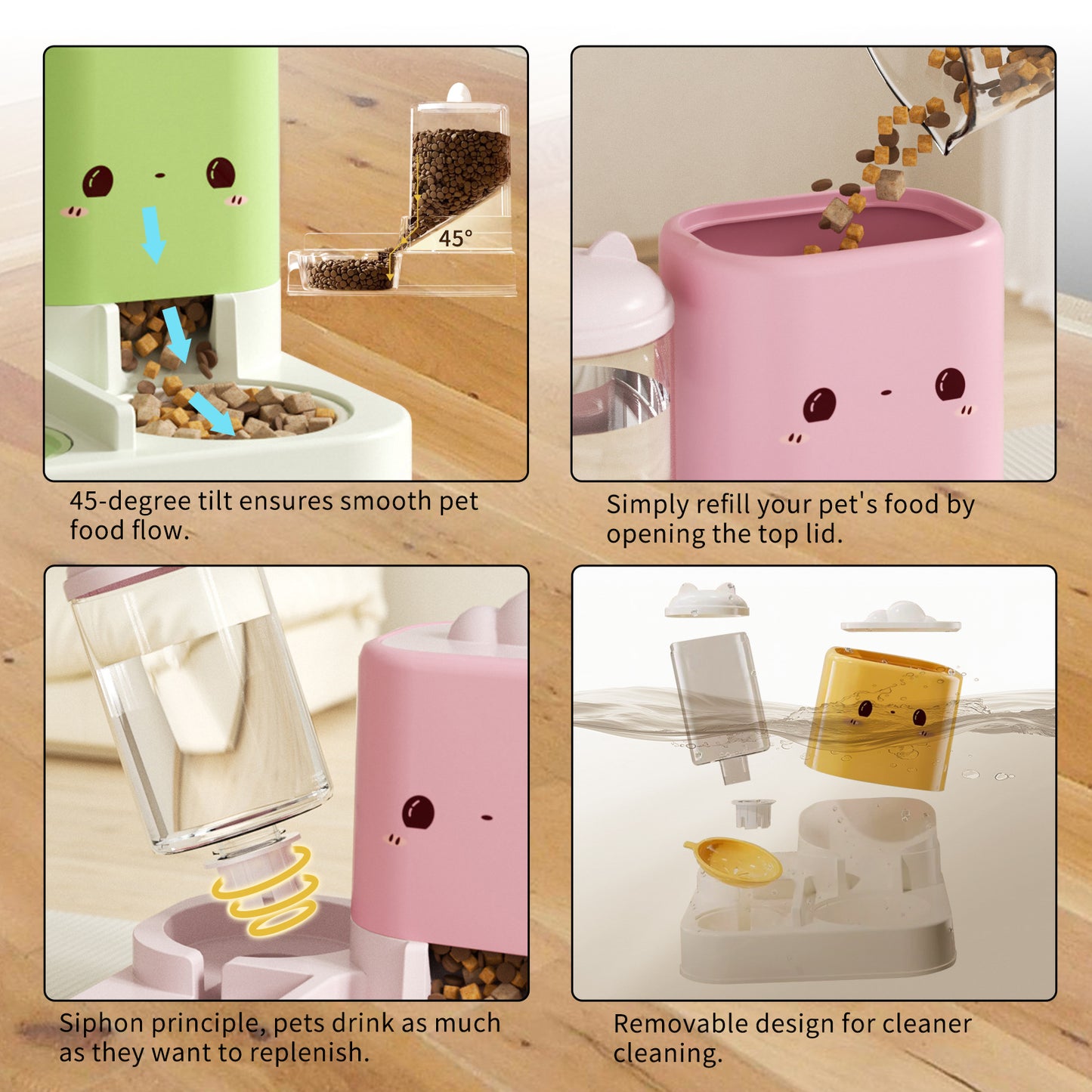 1 Piece Cartoon Cloud Cat Ear Feeding And Water Feeding Integrated Cat And Dog Universal Pet Essential Item For Home And Travel