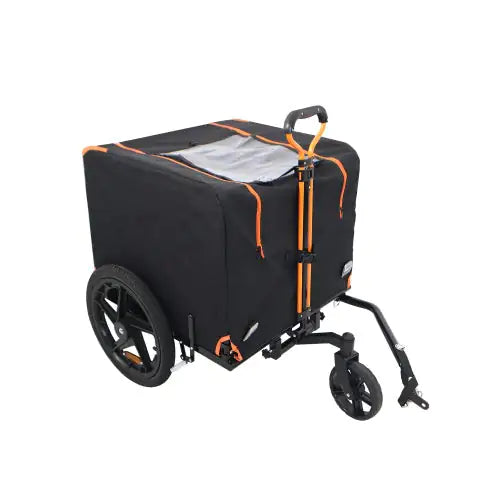Foldable Pet Jogging Stroller Dog Carriers Bicycle Trailer Pet Dog Cat Bike Trailer Orange And Black - Ideal For Small Pets